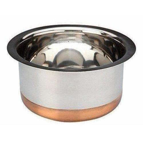 Stainless Steel Patila Round Copper Bottom Container Ganj Tapeli with Lid - Distacart