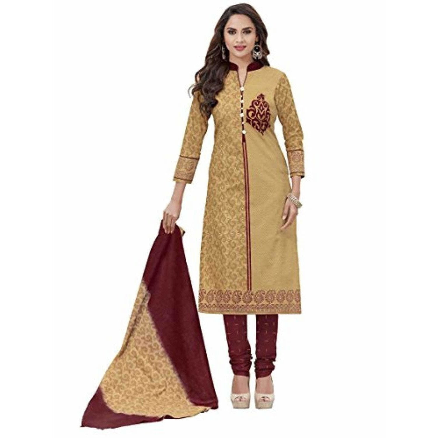 Unstitched Chudidar Suit Dress Material - Distacart