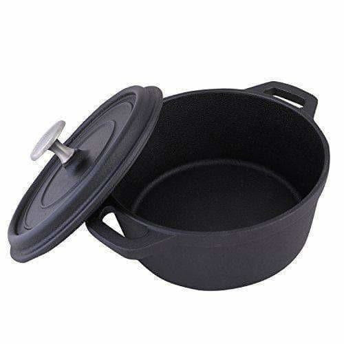 Non Stick Cast Iron Dutch Oven Cookware Black - Distacart