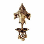 Thumbnail for Brass Ganesha Wall Hanging Deepak With Bells - Distacart