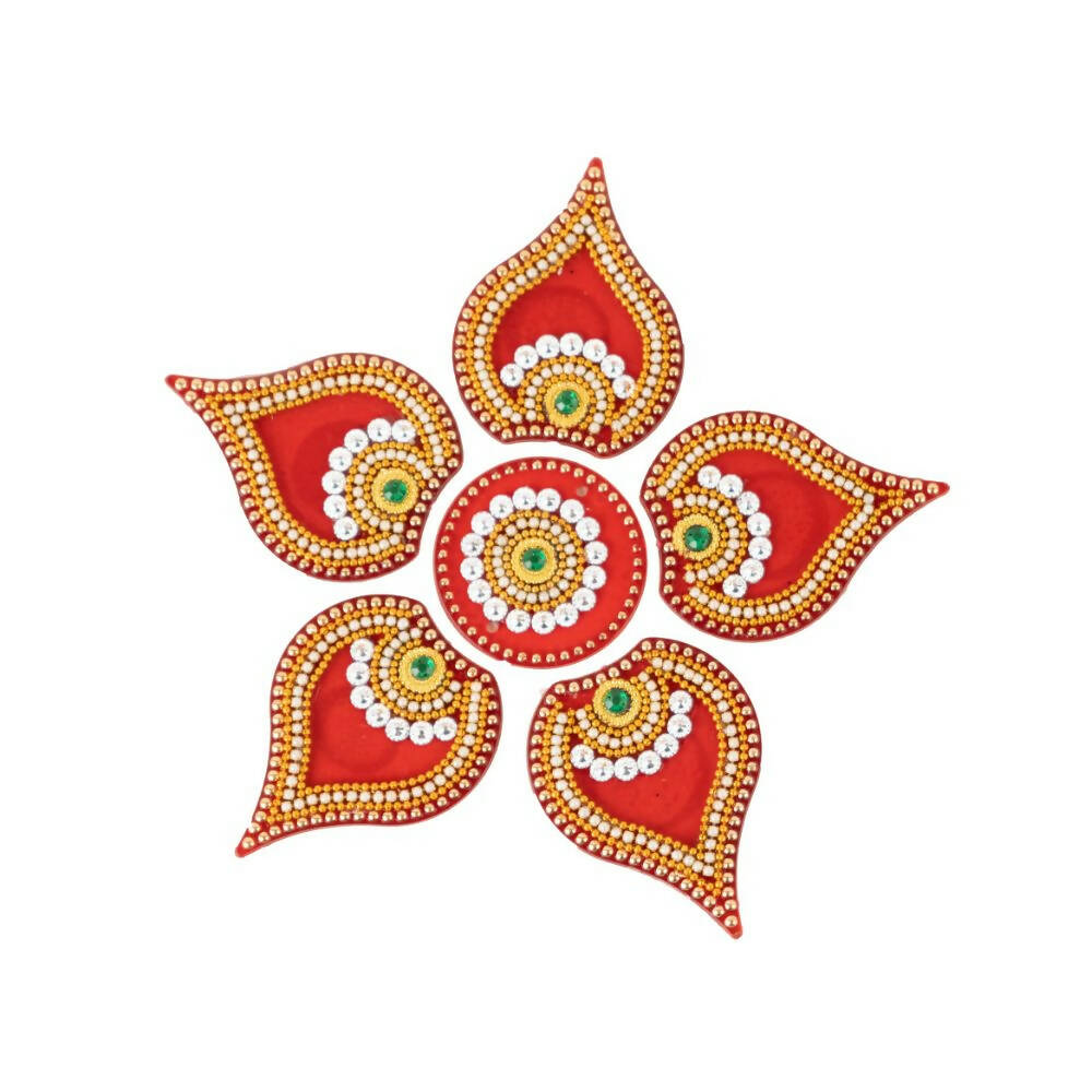 Kundan HandiKrafts Designer Modak Rangoli Red (Baby) - Distacart