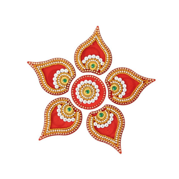 Kundan HandiKrafts Designer Modak Rangoli Red (Baby) - Distacart