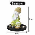 Thumbnail for Multi - Color Handmade Buddha Showpiece and Stones On Wooden Tray - Distacart