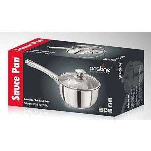 Stainless Steel Sandwich Base Dlx Sauce Pan with Glass Lid - Distacart