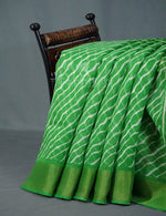 Thumbnail for Shades of Parrot Green Leheriya Print Semi Chanderi Saree By Gayathri Reddy Designer Studio - Distacart
