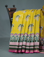 Thumbnail for Shades of Dry Mehendi With Block Design Pure Kota Cotton Saree By Gayathri Reddy Designer Studio - Distacart
