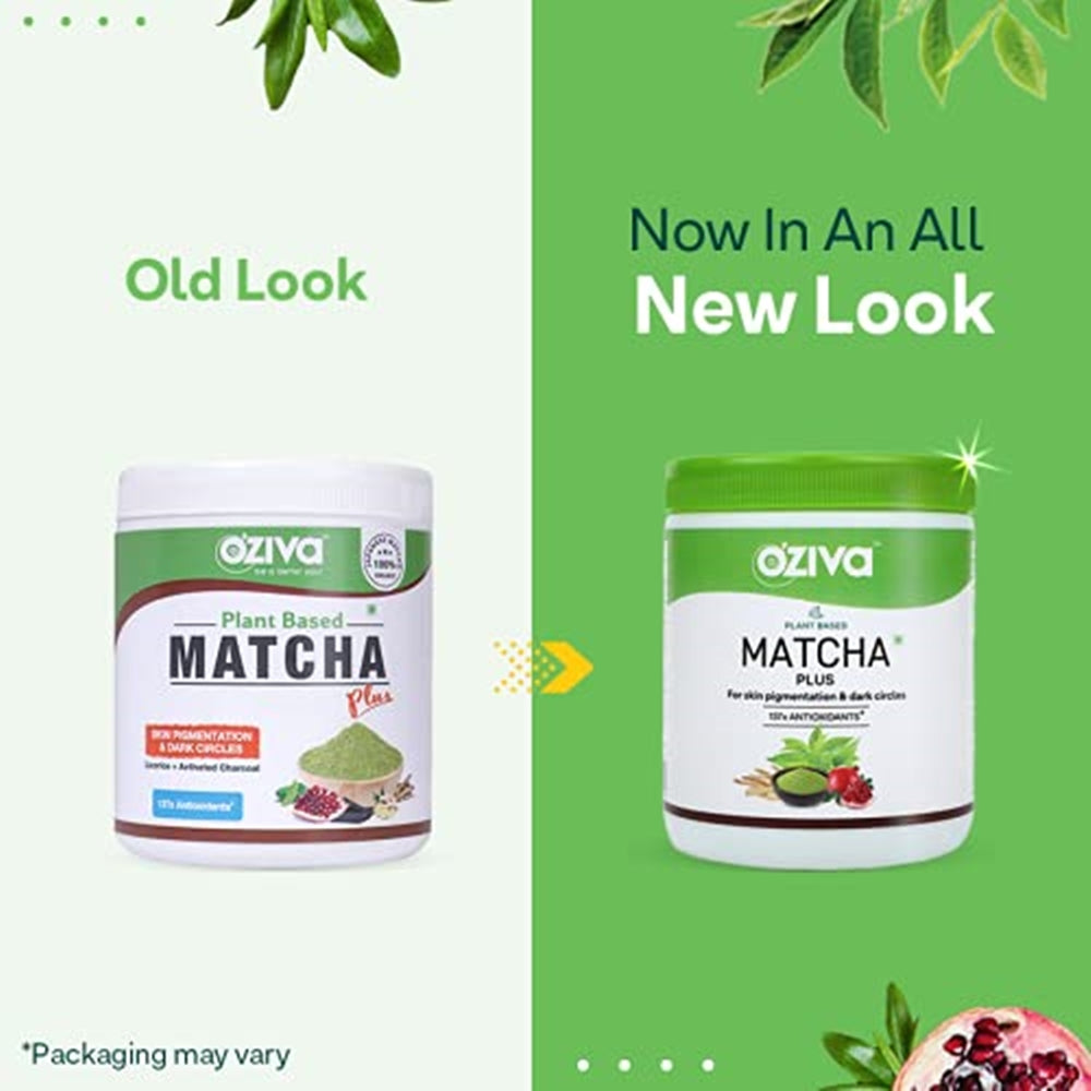 OZiva Plant Based Matcha Plus 50 gm OLD vs New Look