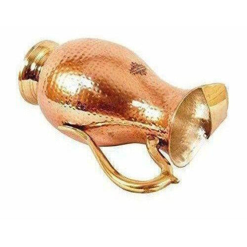 Steel Copper Jug Pitcher with Brass Handle - Distacart