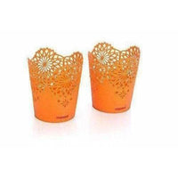 Thumbnail for Lacy 2 Piece Plastic Tall Basket Set, Orange - Distacart