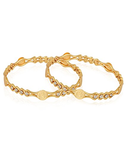 Gold-Plated Alloy Goddess Laxmi Bangle Set - The Pari - Distacart