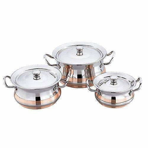 Stainless Steel Cookware Set 3pcs Copper Dish Line Bottom - Distacart