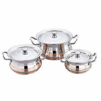 Thumbnail for Stainless Steel Cookware Set 3pcs Copper Dish Line Bottom - Distacart