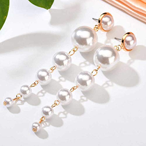 Gold-Plated Alloy Pearl Droplets Earrings - The Pari - Distacart