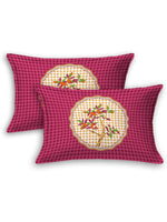 Thumbnail for HOMETALES Pink & Beige Ethnic Motifs Cotton 104 TC King Bedsheet with 2 Pillow Covers - Distacart