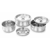 Thumbnail for Stainless Steel Cooking & Serving Dish Pot Set of 3 - Distacart