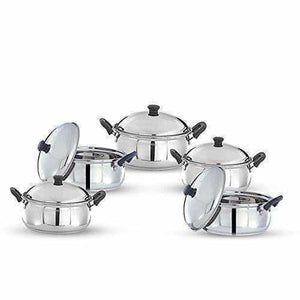 Stainless Steel Cook and Serve Handi Set (5-Pieces, Silver) - Distacart