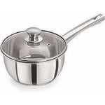 Thumbnail for Stainless Steel Sandwich Base Dlx Sauce Pan with Glass Lid - Distacart
