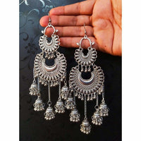 Thumbnail for Double Half Moon With Hanging Jhumkas