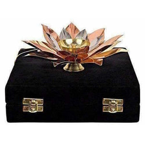 Copper Plated Lotus Design Diya - Distacart