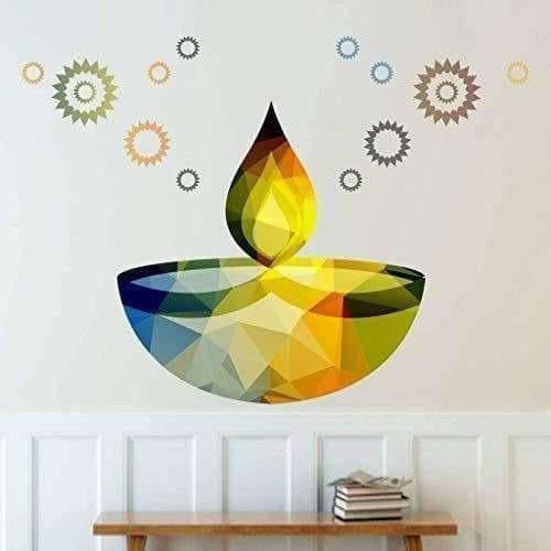 Glowing Earthen Lamp Wall Sticker - Distacart