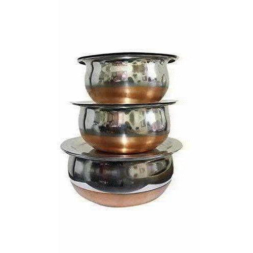 Stainless Steel Serving Bowl with Lid  Set of 3 - Distacart