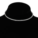 Thumbnail for Silver-Toned Alloy Rhinestones Studded Choker - The Pari - Distacart