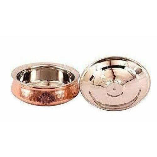 Steel Copper Handi Bowl With Lid - Distacart
