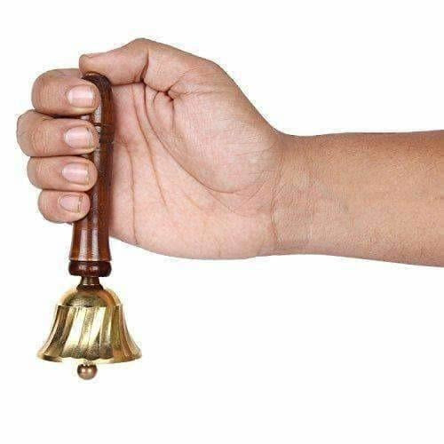 Brass & Wooden Pooja Prayer Ghanta - Indian Hindu Festivals - Distacart