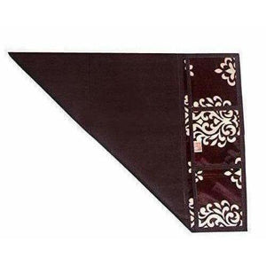 Floral Design Fridge Top Cover with 6 Utility Pockets - Brown Color - Distacart