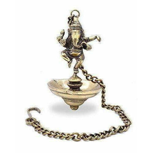 Dancing Ganesha Brass Hanging Diya - Distacart