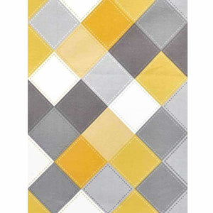 Cotton Double Bedsheet with 2 Pillow Covers - Yellow and Grey - Distacart