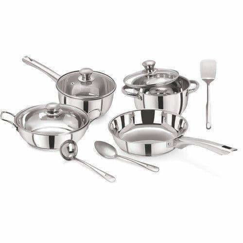 Pristine Tri Ply Induction Base Cooking Essential  Steel Cookware - Distacart