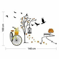 Thumbnail for Wall Sticker for Living Room(Ride Through Nature, Ideal Size on Wall : 140 cm x 100 cm),Multicolour - Distacart