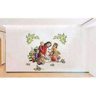 Lord Jesus with Kids Wall Sticker - Distacart