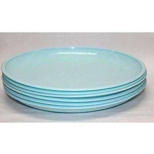Microwave Safe & Unbreakable Round Full Plates with Bowl Pack of 6 Plates & 6 Bowl Set.- 12 Pieces - Aqua Blue Color - Distacart
