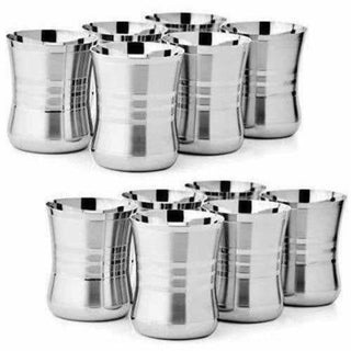 Stainless Steel  Glasses - Set of 12 - Distacart