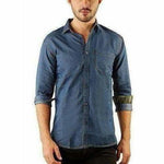 Thumbnail for Men's Denim Full Sleeve Casual Shirt Dark Blue Color - Distacart