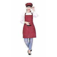 Thumbnail for Red And Black Apron With Cap - Distacart