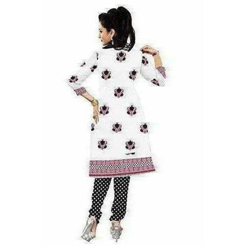 Women's Cotton Unstitched White Salwar Suit Material - Distacart
