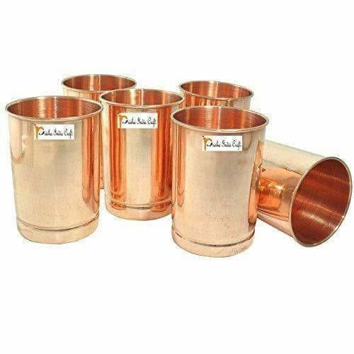 Copper Glass Drinkware -  Set of 6 - Distacart