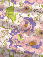 Thumbnail for MYTRIDENT Moments Pink Blue Floral Pure Cotton 120 TC Queen Bedsheet With 2 Pillow Covers - Distacart