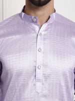 Thumbnail for Sojanya Woven Design Mandarin Collar Silk Cotton Kurta - Distacart