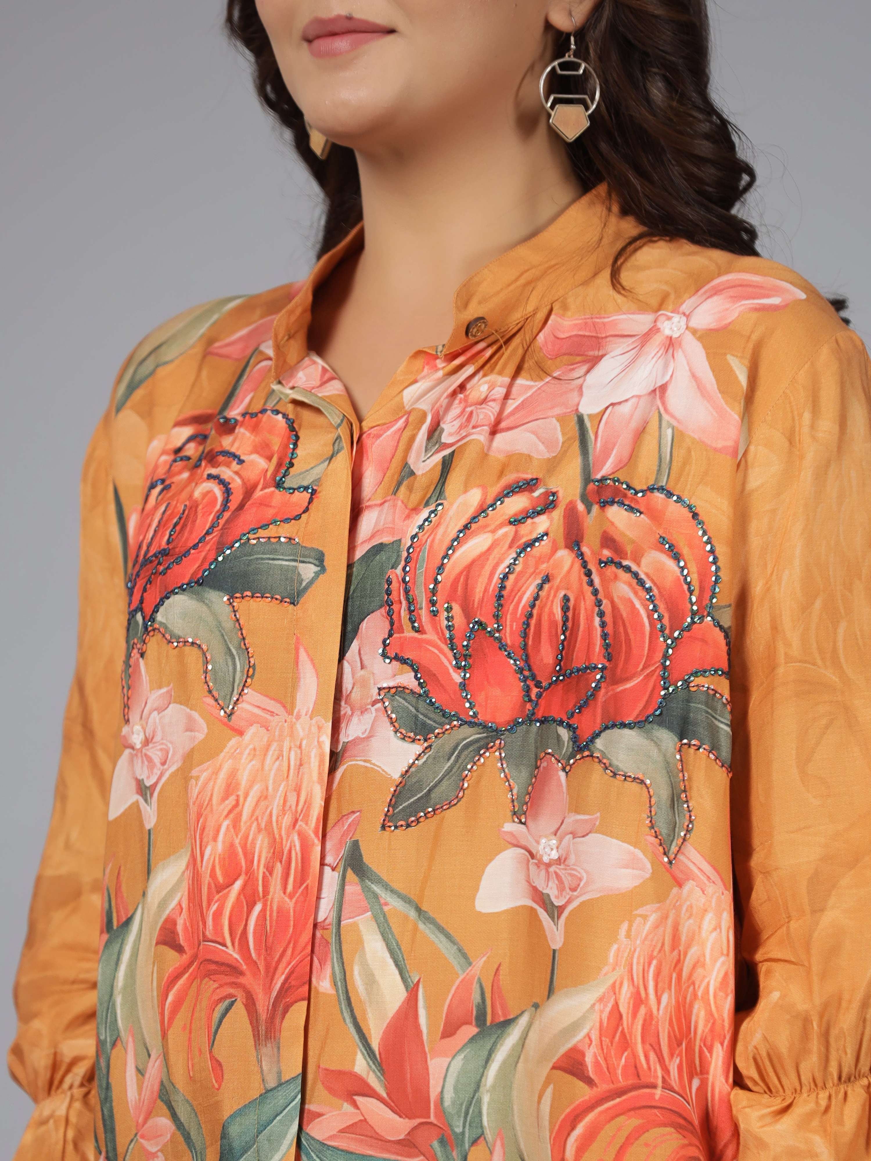 Juniper Women Brown Muslin Printed Tunic - Distacart