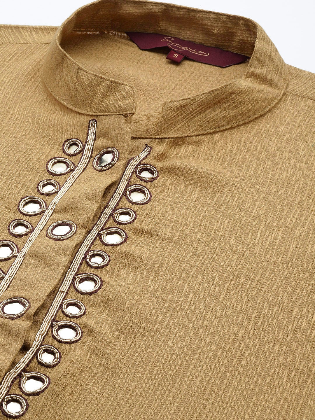 Sangria Yoke Design Mirror Work Kurta - Distacart