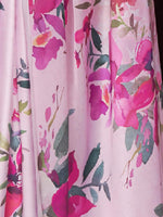 Thumbnail for Mitera Pink & Red Floral Satin Saree - Distacart