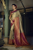 Vardha Royal Grey Golden Zari Kanjeevaram Silk Saree