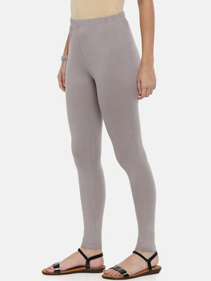 Souchii Women Grey Solid Slim-Fit Ankle-Length Leggings - Distacart