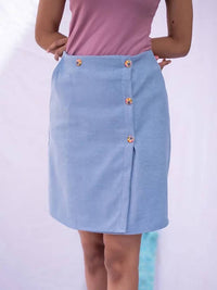 Thumbnail for Diva Globe Blue Over Lap Skirt - Distacart