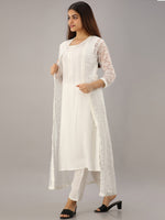 Thumbnail for Kalini Women White Kurta with Trousers & With Dupatta - Distacart