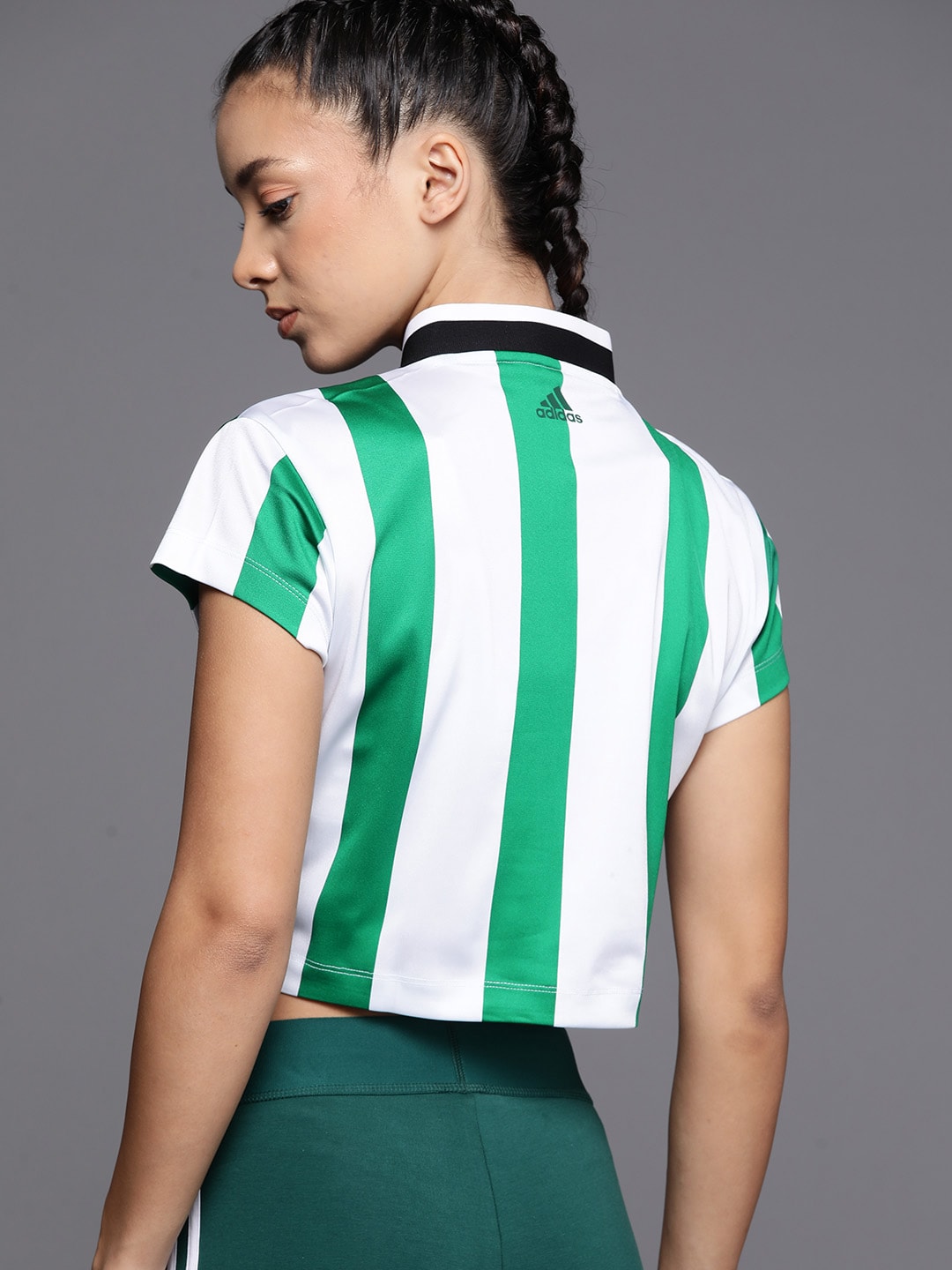 Adidas Tiro Striped Crop T-shirt - Distacart